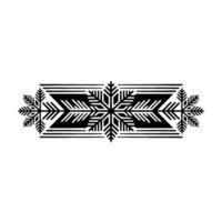 Geometric Snowflake Border, Black And White, Minimalist Winter Theme vector