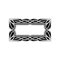Celtic Knotwork Rectangular Frame On White Background vector