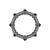 Geometric Decorative Black White Circular Frame Modern vector