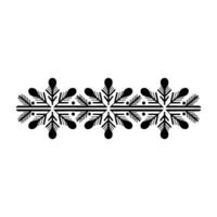 Black Snowflake Border Minimalist Winter Element vector