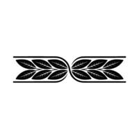Minimalist Leaf Border Elegant Black White, Decorative Element vector