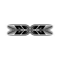 Ornate Black White Leafy Ornament, Botanical, Element vector