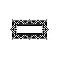 Minimalist Black And White Aztec Style Labelbadge vector