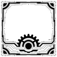 Futuristic Frame With Gear Element Tech Concept vector