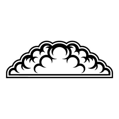 Stylized Cloud Border, Minimalist, Lineart