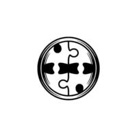 Circular Puzzle Completion Minimalist vector