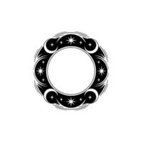 Celestial Circle Minimalist Starry Emblem vector