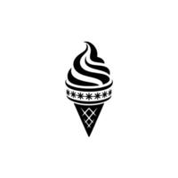 Minimalist Ice Cream Swirl - Modern Dessert Branding vector