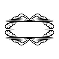 Dramatic Cloud Frame, Vintage Illustration vector