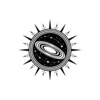 Celestial Emblem Cosmic Spiral Starburst Motif vector