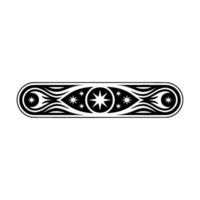 Celestial Ornament Stylized Starburst Border, Geometric vector