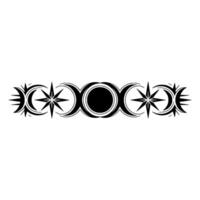 Celestial Cycle Three Moon Phases with Starbursts vector