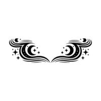 Celestial Wings Black Moon Star vector