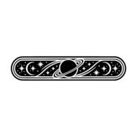 Celestial Border Retro Space Illustration, Circular vector