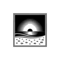 Coastal Silhouette, Linear Horizon, Serene Tide vector