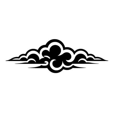 Stylized Cloud Ornament, Minimalist