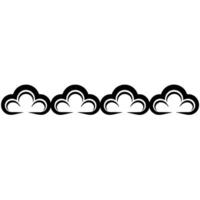 Stylized Cloud Border, Minimalist, Clouds vector