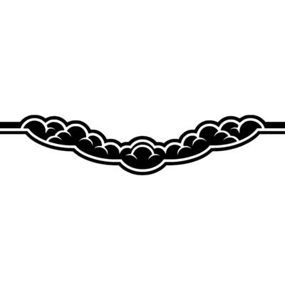 Stylized Cloud Border, Minimalist, Line