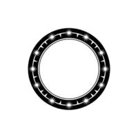 Celestial Circle Minimalist Starburst Emblem, Outline vector