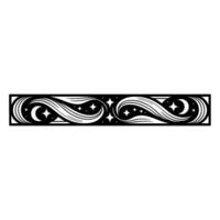 Ornate Celestial Border, Vintage Style Decorative Element vector