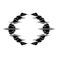 Celestial Circle Minimalist Cloud Frame vector