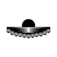 Oceanic Silhouette Sun, Waves, and Shells - Minimalist Emblem vector