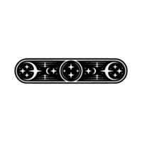 Celestial Scroll Vintage Moon Motif, Starry Detail vector