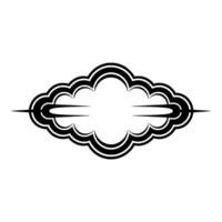 Stylized Cloud Ornament, Minimalist Element vector