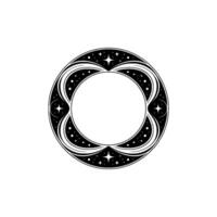 Celestial Ornament Stylized Circle with Starry Embellishments vector