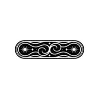 Celestial Scroll Ornate Black White vector