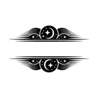 Celestial Divider Stylized Moon Star vector