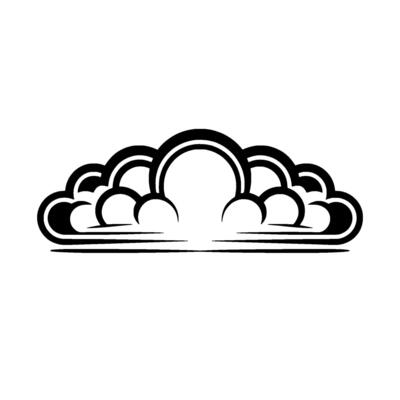 Abstract Cloud Arch, Minimalist Emblem, Symbolic Gateway