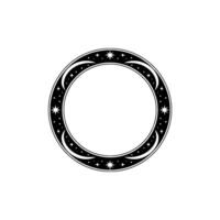 Celestial Circle Emblem, Starry Border vector