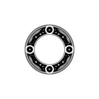 Stylized Circular Emblem, Intricate Ornamentation, Minimalist vector