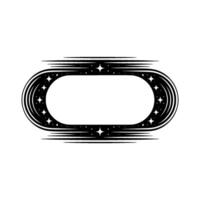 Celestial Oval Frame, Minimalist Starburst vector
