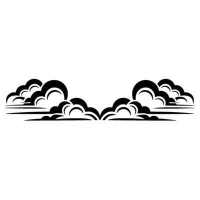 Stylized Cloudscape Border, Minimalist, Silhouette