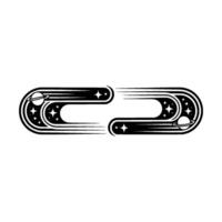 Cosmic Journey Retro Space Symbol, Stylized Orbitals vector