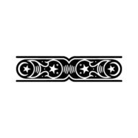 Intricate Black Border, Celestial Motif, Vintage vector