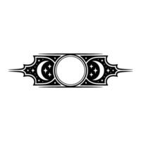 Celestial Emblem Lunar Halo with Starburst Detail vector