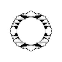 Cloud Frame, Minimalist , Circular Motif vector