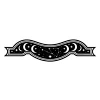 Celestial Crescent Moon, Stars, and Zodiacal Lineage vector