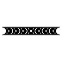 Celestial Crescent Border, Vintage Moon Motif, Decorative vector