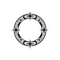 Tribal Compass Geometric Ornament, Ancient Symbolism vector