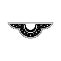 Celestial Crescent Mystical Moon Star Emblem vector