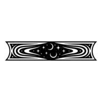 Celestial Swirls Retro Space Deco Border vector