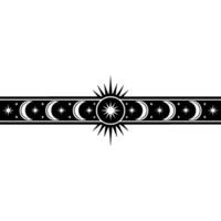Celestial Cycle Lunar Star Border vector