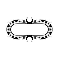 Celestial Oval Frame Moon Star Ornamentation vector
