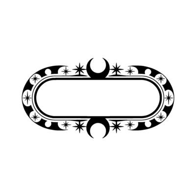 Celestial Oval Frame Moon Star Ornamentation