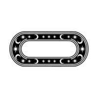 Stylized Oval Ornament, Celestial Border vector