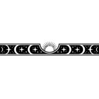 Celestial Border Lunar, Starry, and Golden Deco vector